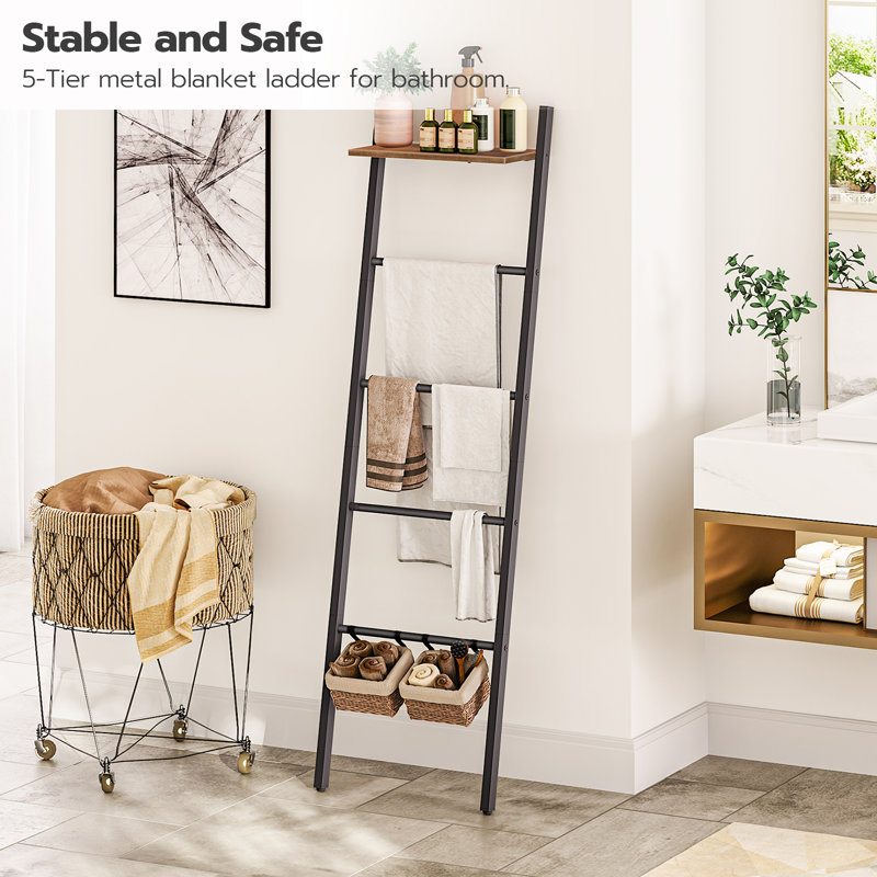 17 Stories 61'' Tall Blanket Ladder with Storage Shelf & Reviews Wayfair